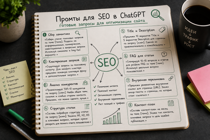 Промты для SEO в ChatGPT: готовые запросы для оптимизации сайта