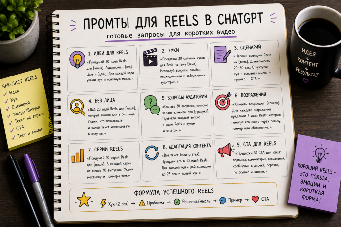 Промты для Reels в ChatGPT: готовые запросы для коротких видео