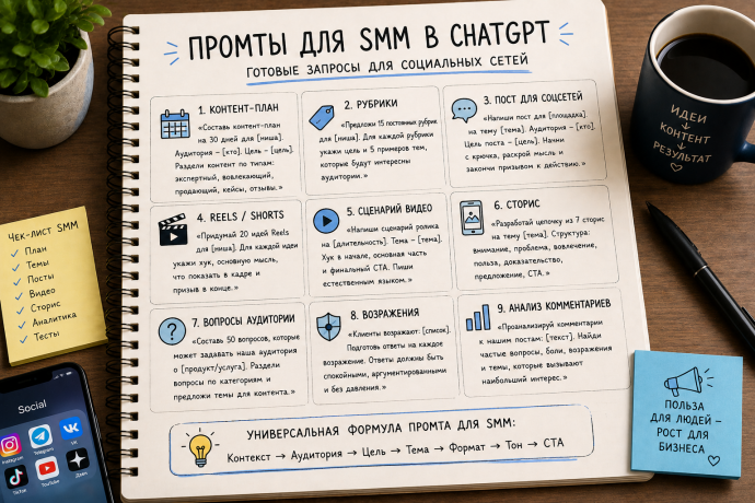 Промты для SMM в ChatGPT: готовые запросы для соцсетей