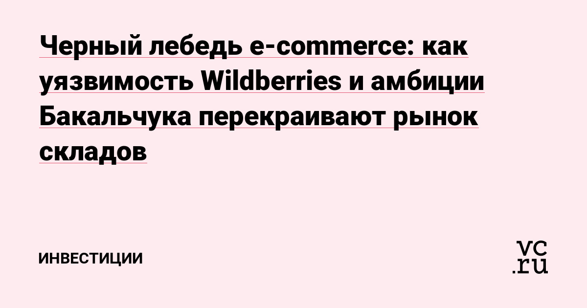 Черный лебедь e-commerce: как уязвимость Wildberries и амбиции Бакальчука перекраивают рынок складов