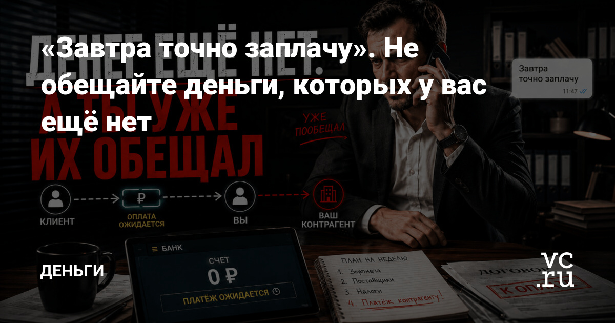 «Завтра точно заплачу». Не обещайте деньги, которых у вас ещё нет